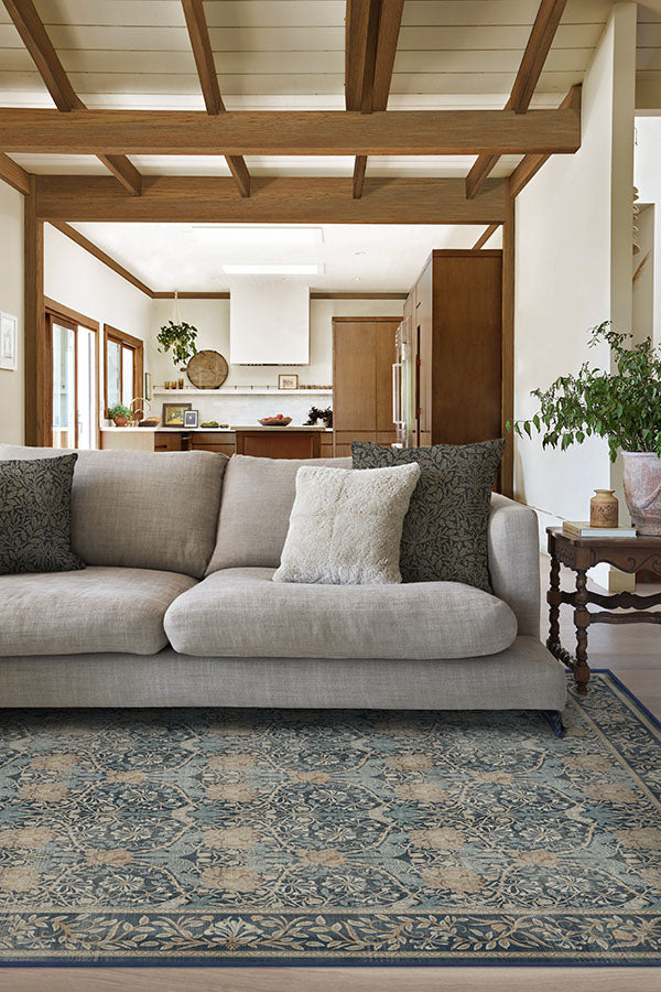 Honeysuckle & Tulip Indigo Rug by Morris & Co.