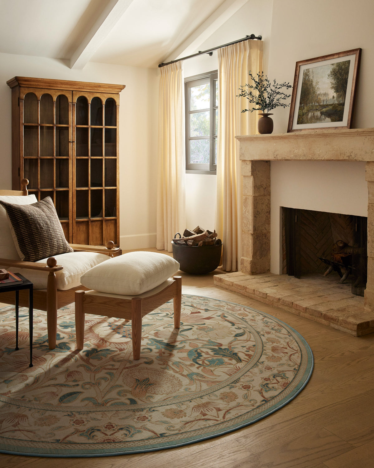 Lodden Soft Rose & Teal Flatwoven Rug by Morris & Co.