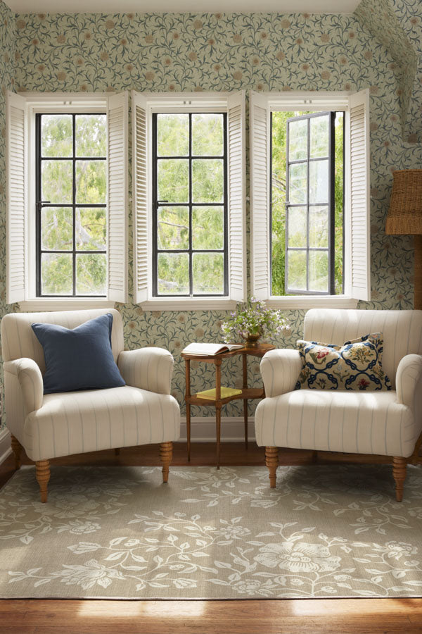 Mallow Flower Natural Stone Rug by Morris & Co.