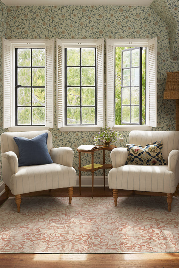 Mallow Rust Flatwoven Rug by Morris & Co.
