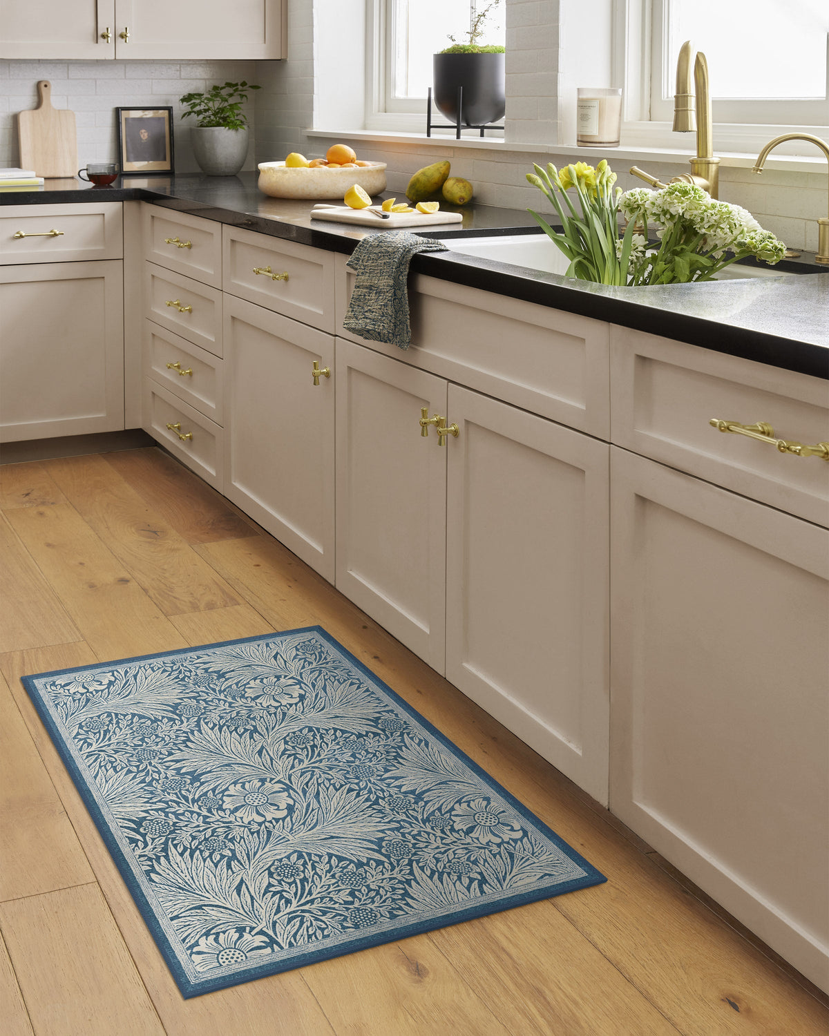Marigold Blue Flatwoven Rug by Morris & Co.