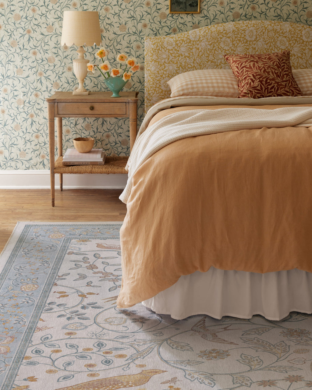 Newill Ivory & Blue Rug by Morris & Co.