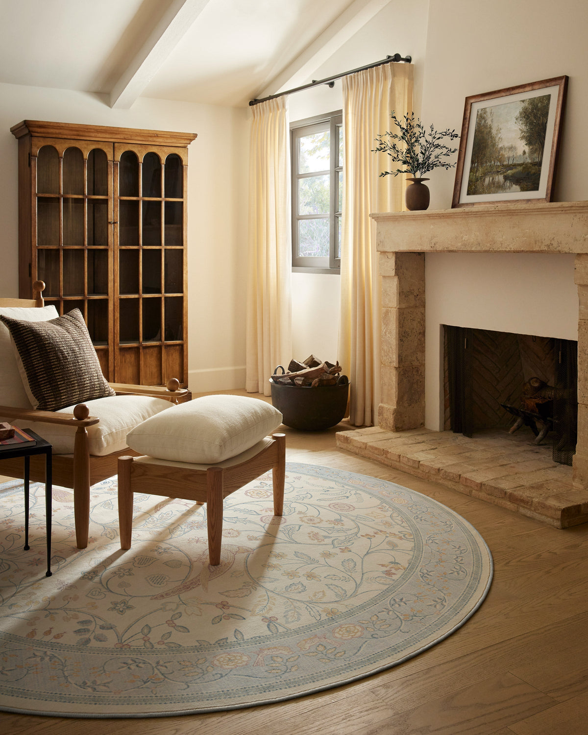 Newill Ivory & Blue Rug by Morris & Co.