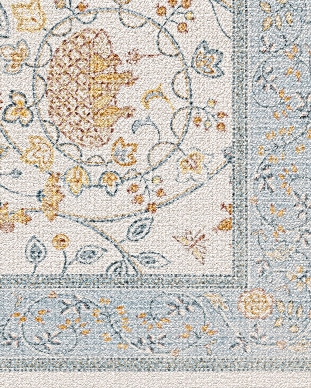 Newill Ivory & Blue Rug by Morris & Co.