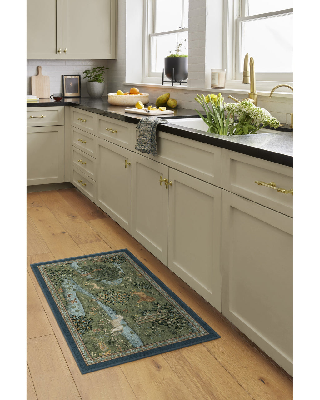 Owl & Willow Green Flatwoven Rug by Morris & Co.