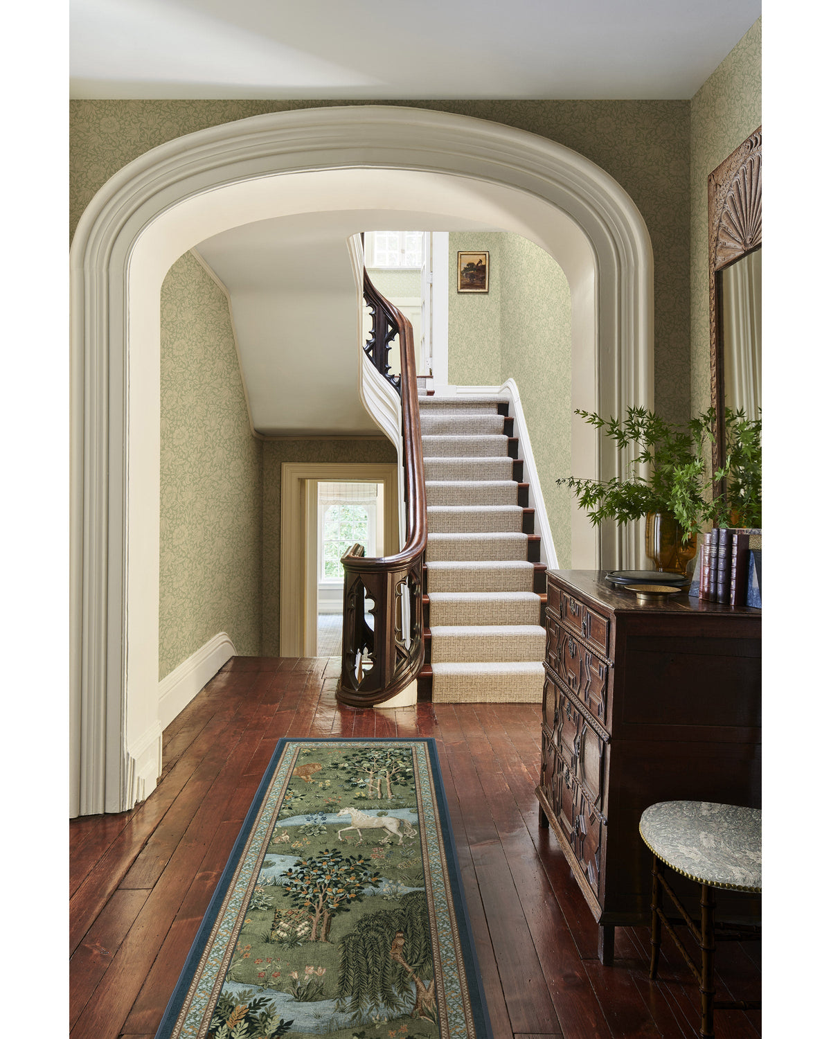 Owl & Willow Green Flatwoven Rug by Morris & Co.