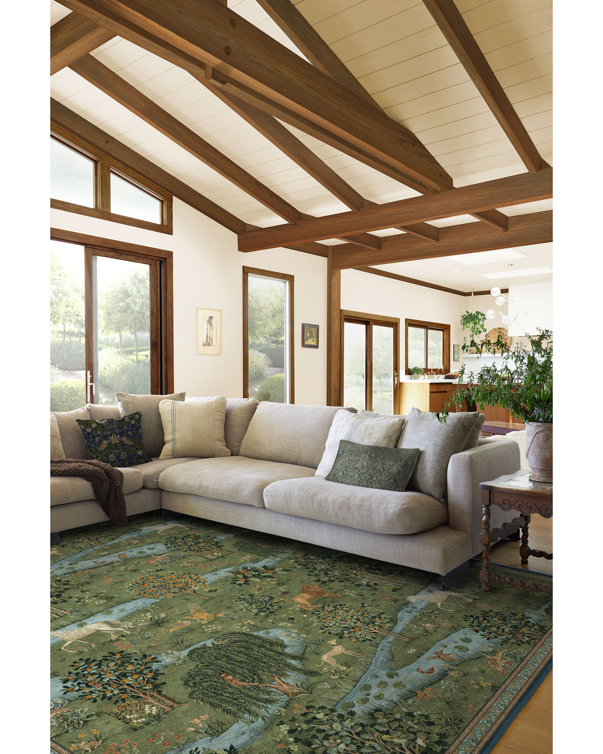 Owl & Willow Green Flatwoven Rug by Morris & Co.
