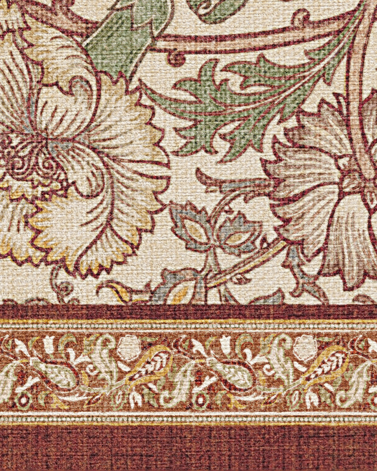 Pink & Rose Burgundy Flatwoven Rug by Morris & Co.