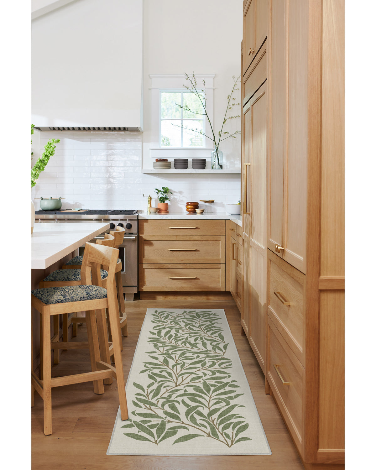 Pure Willow Boughs Green Flatwoven Rug by Morris & Co.