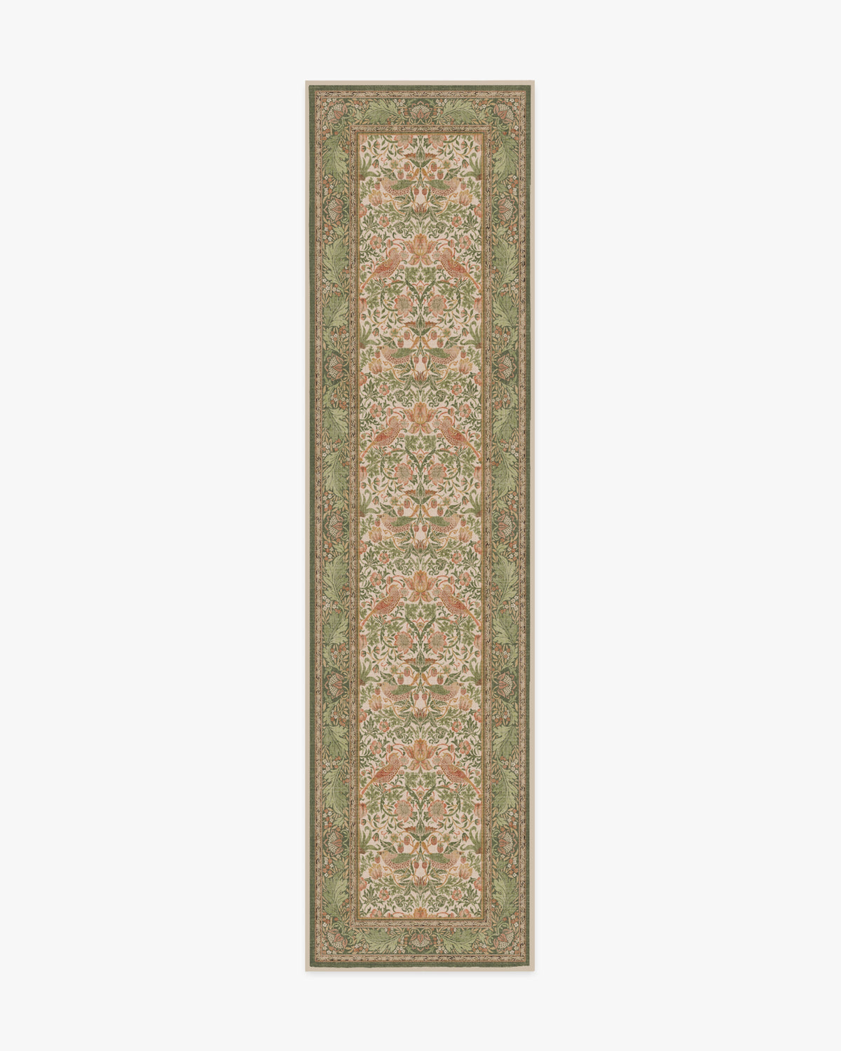 Strawberry Thief Sage & Rose Rug by Morris & Co.