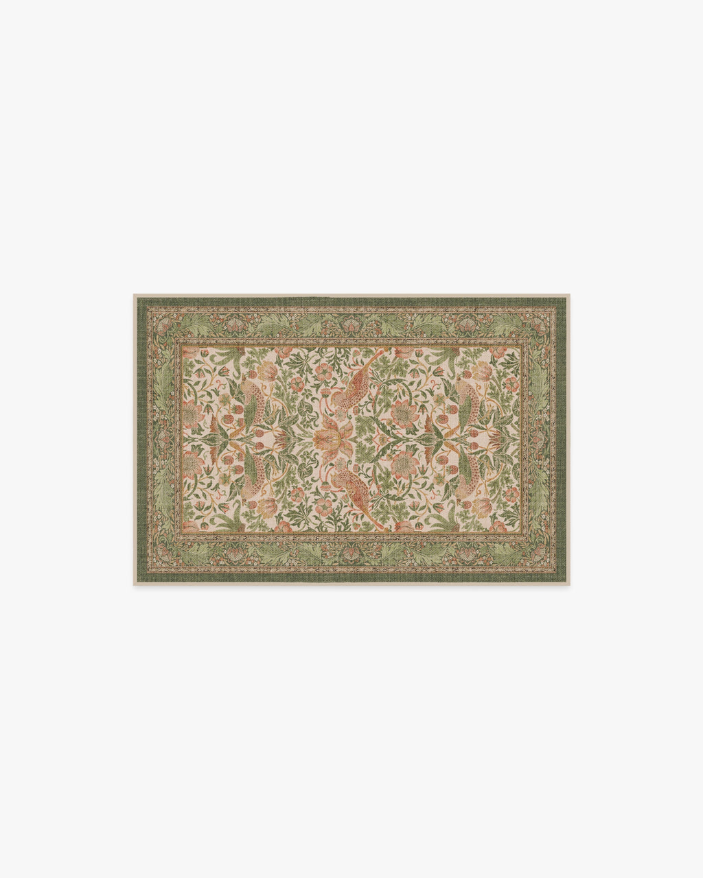 Strawberry Thief Sage & Rose Rug by Morris & Co.