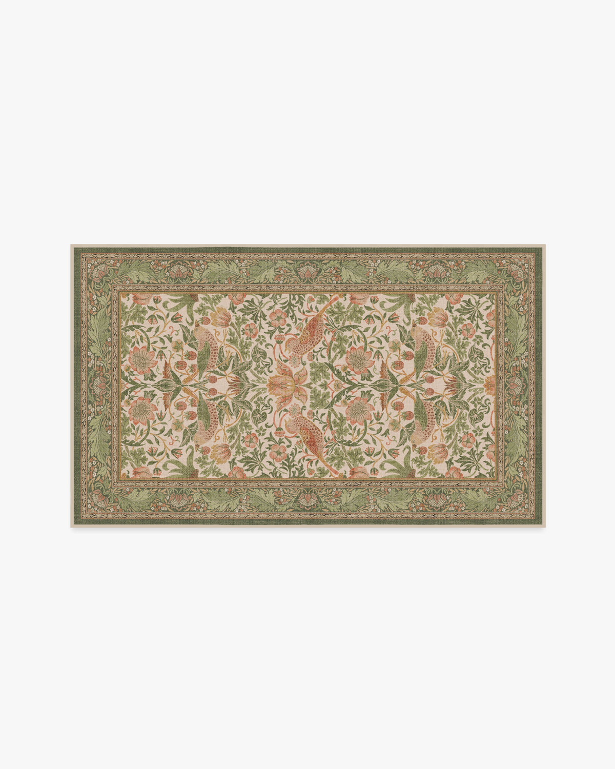 Strawberry Thief Sage & Rose Rug by Morris & Co.