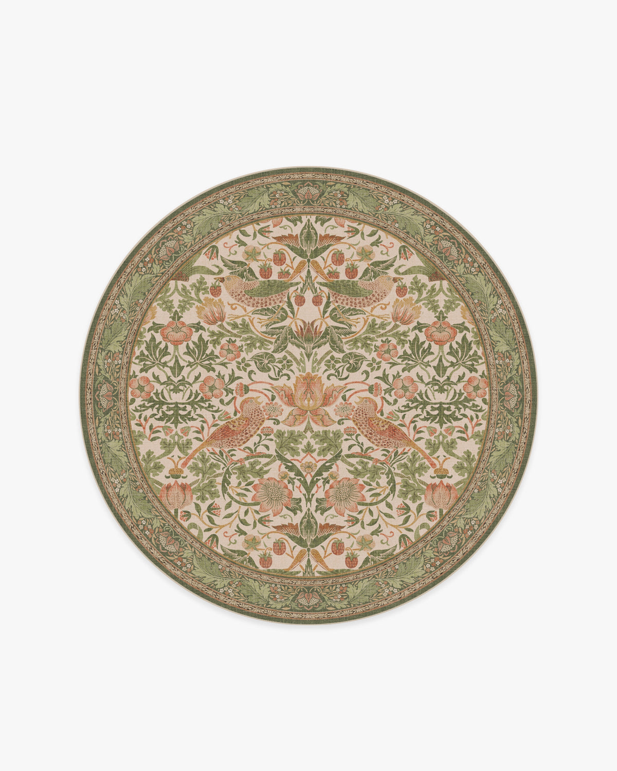 Strawberry Thief Sage & Rose Rug by Morris & Co.