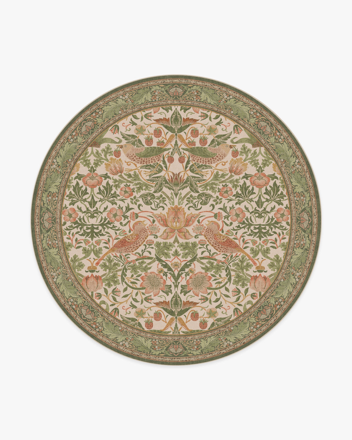 Strawberry Thief Sage & Rose Rug by Morris & Co.
