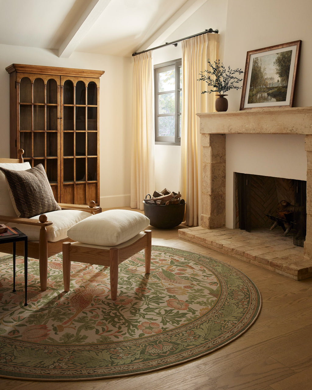Strawberry Thief Sage & Rose Rug by Morris & Co.