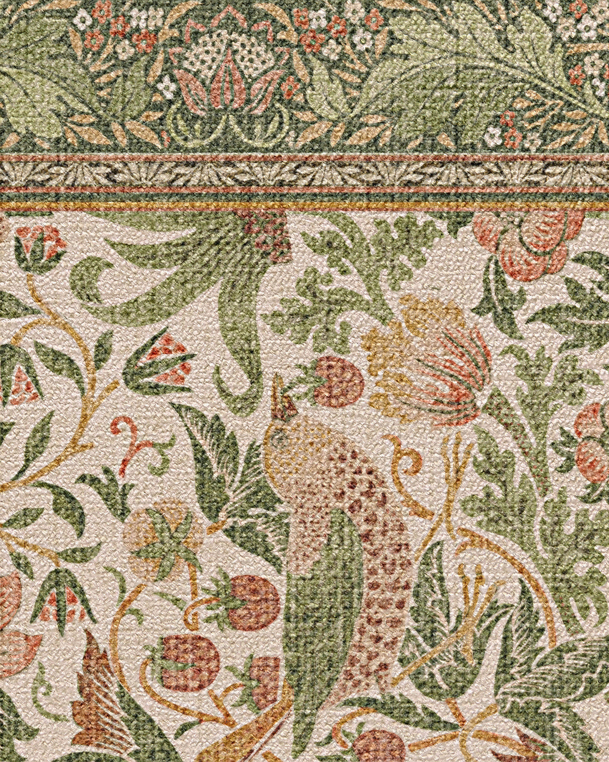 Strawberry Thief Sage & Rose Rug by Morris & Co.
