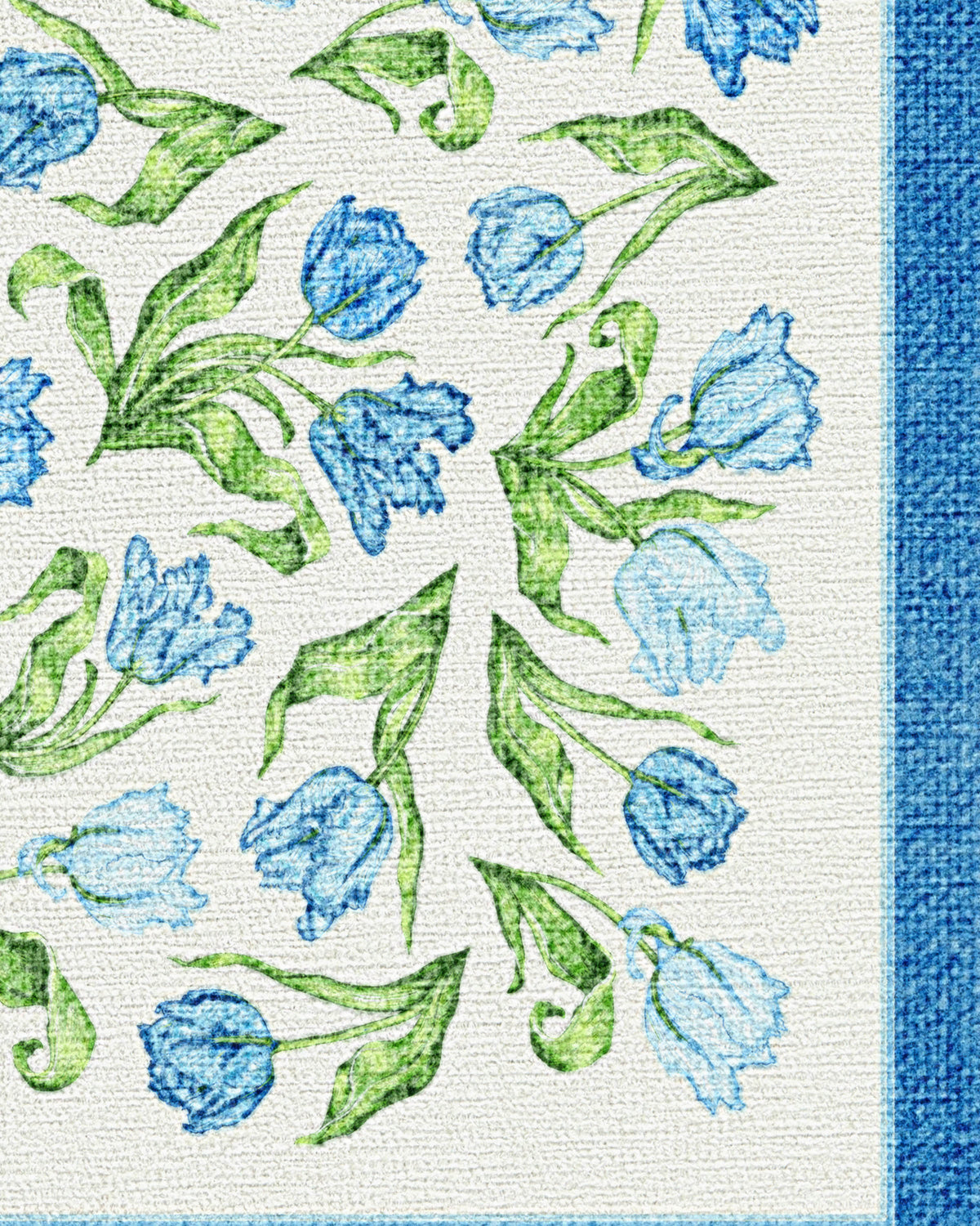 Garden Party Blue Flatwoven Rug by Mrs. Alice