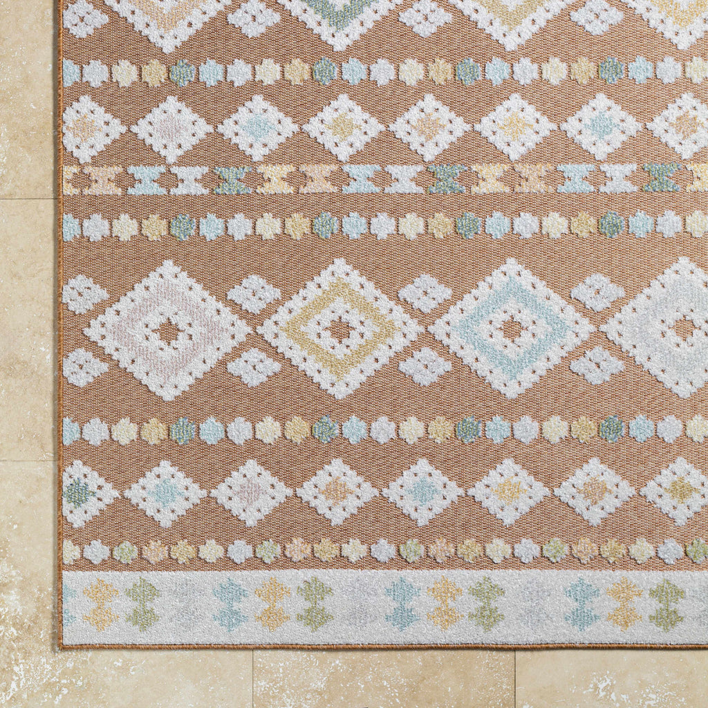 Metta Rust Outdoor Area Rug - Clearance