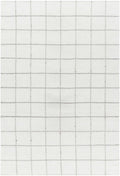 Nissa White Gray Checkered Wool Rug