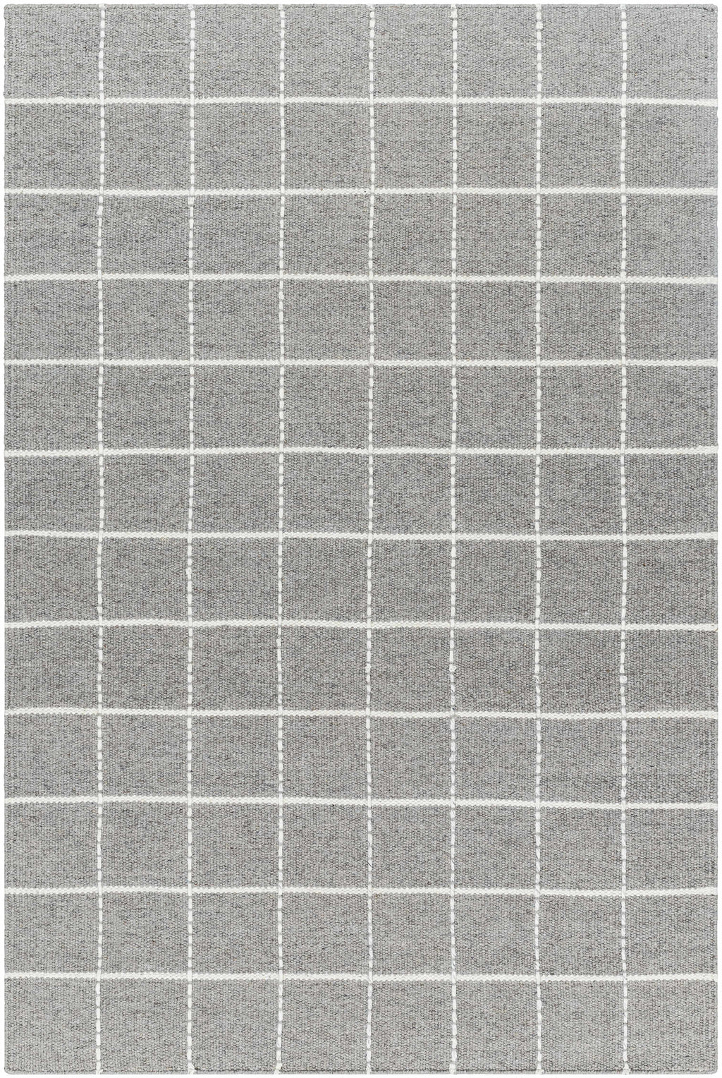 Nissa Gray Checkered Wool Rug