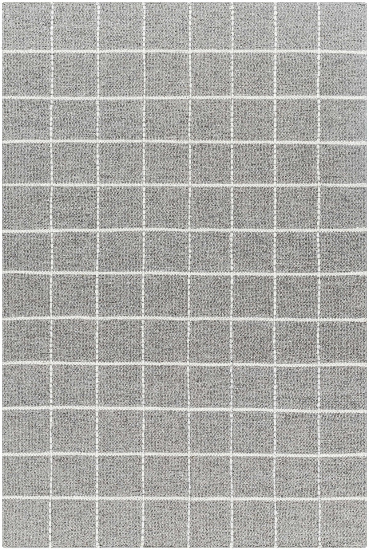 Nissa Gray Checkered Wool Rug