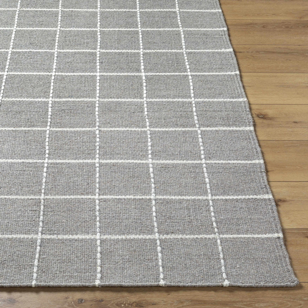 Nissa Gray Checkered Wool Rug