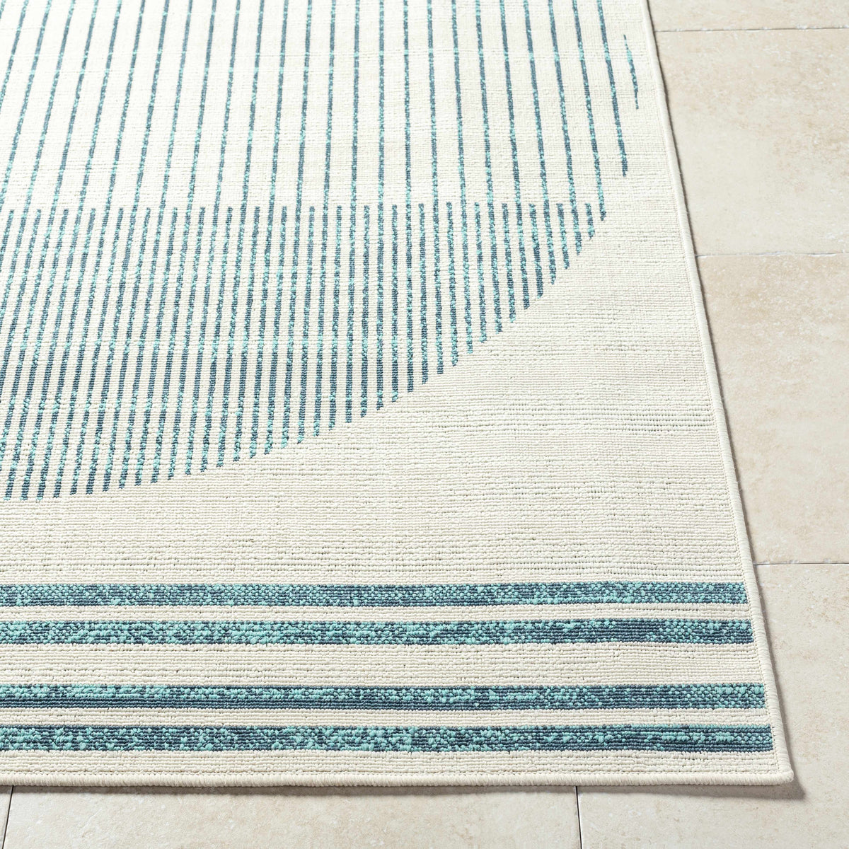 Nabil Slate Blue Outdoor Area Rug - Clearance