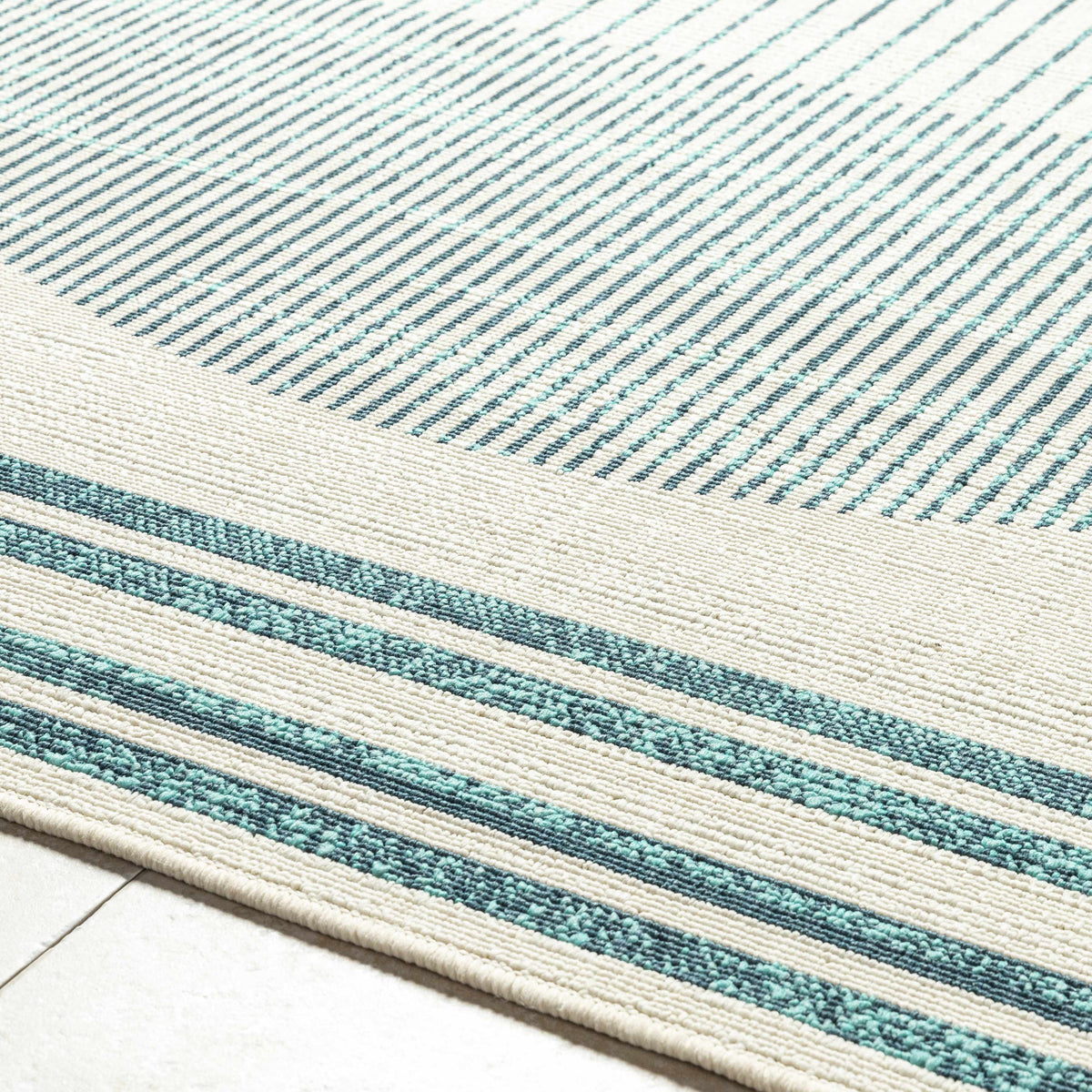 Nabil Slate Blue Outdoor Area Rug - Clearance