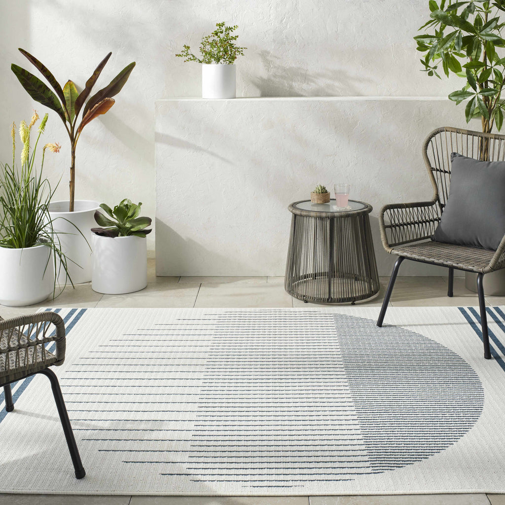 Nabil Midnight Blue Outdoor Area Rug - Clearance