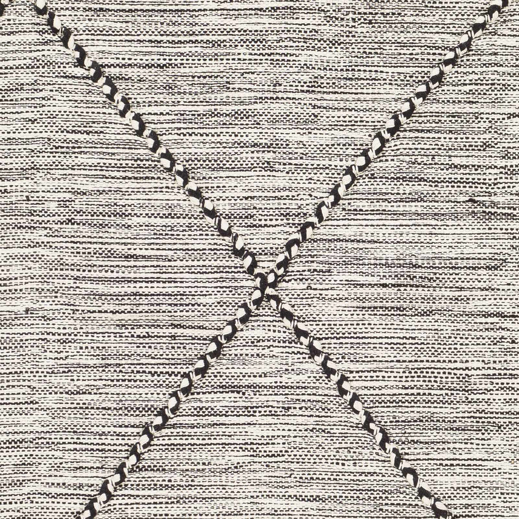 Neal Black/Cream Trellis Cotton Rug with Tassels - Clearance