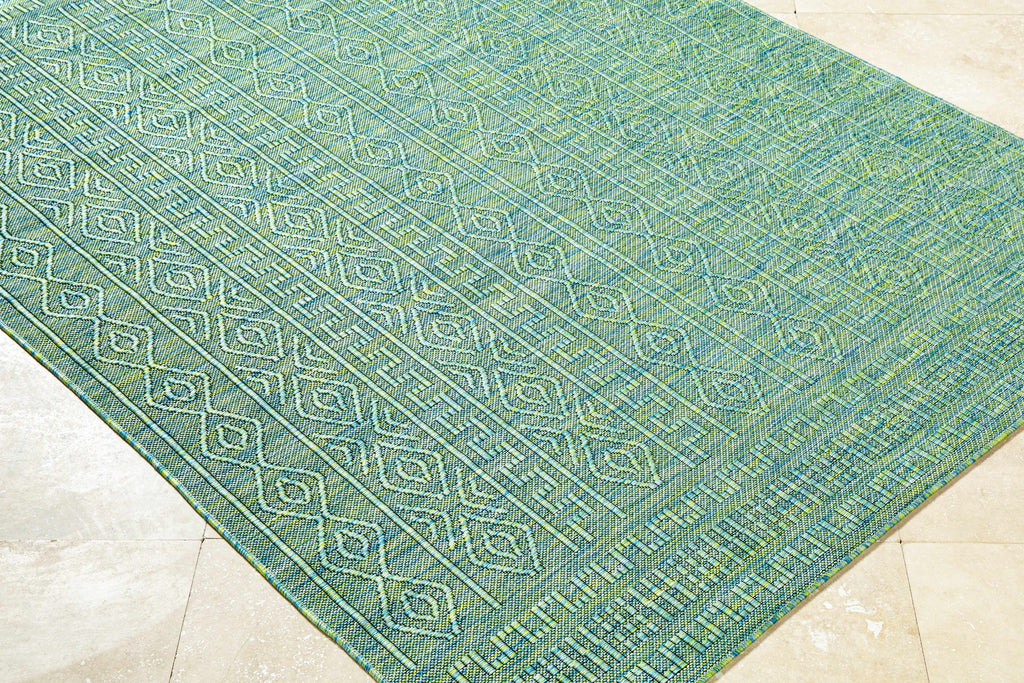 Nuela Green Outdoor Area Rug - Clearance