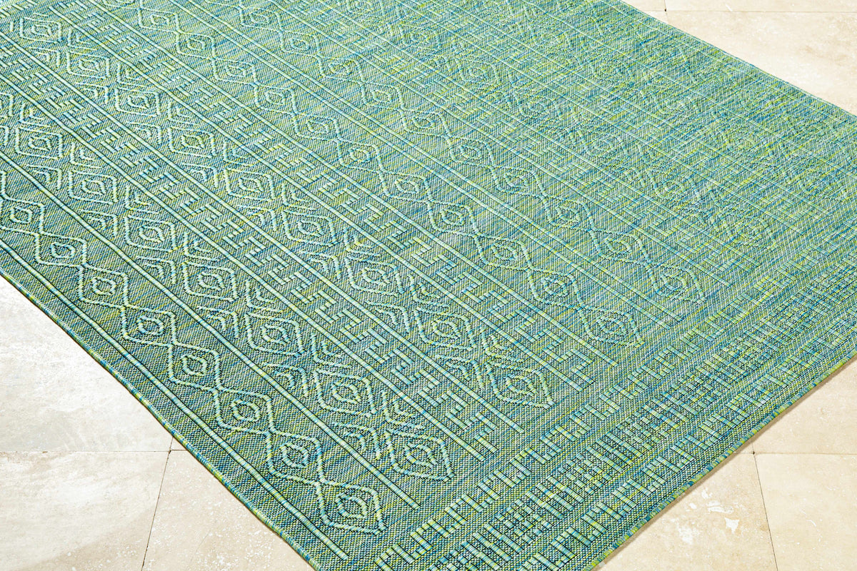 Nuela Green Outdoor Area Rug - Clearance
