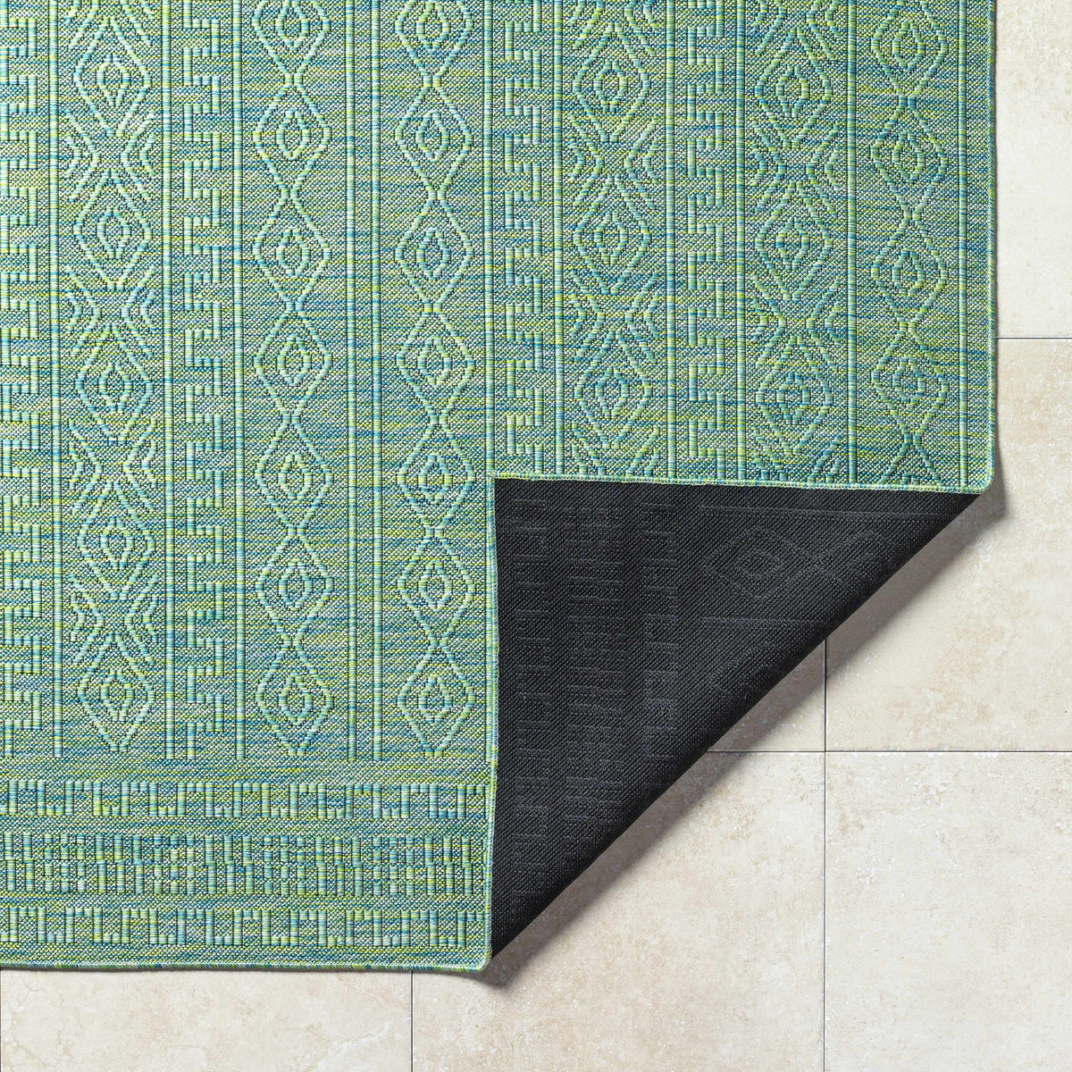 Nuela Green Outdoor Area Rug - Clearance