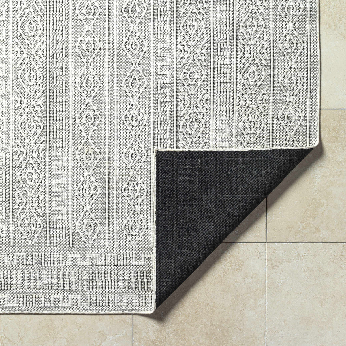 Nuela Light Gray Outdoor Area Rug - Clearance