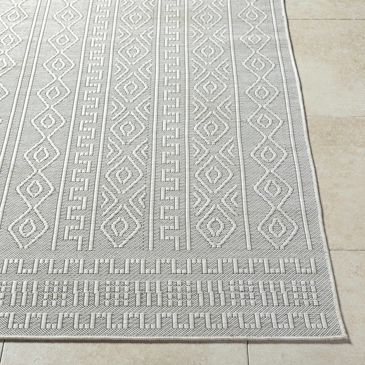 Nuela Light Gray Outdoor Area Rug - Clearance