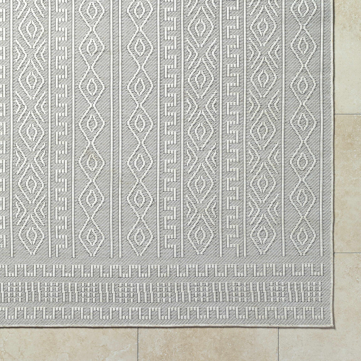 Nuela Light Gray Outdoor Area Rug - Clearance