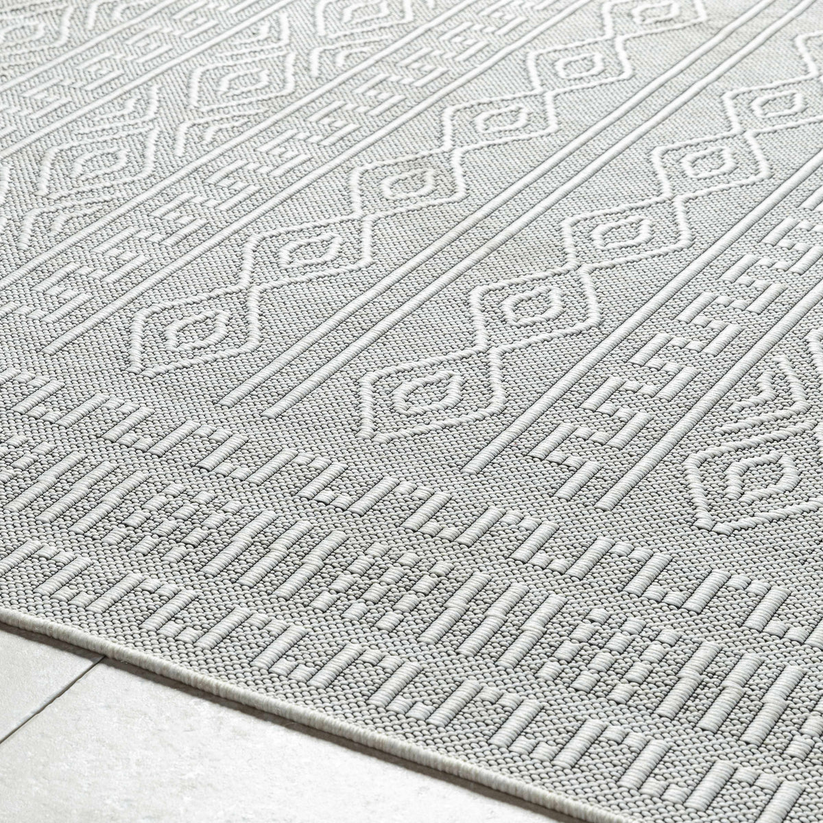 Nuela Light Gray Outdoor Area Rug - Clearance