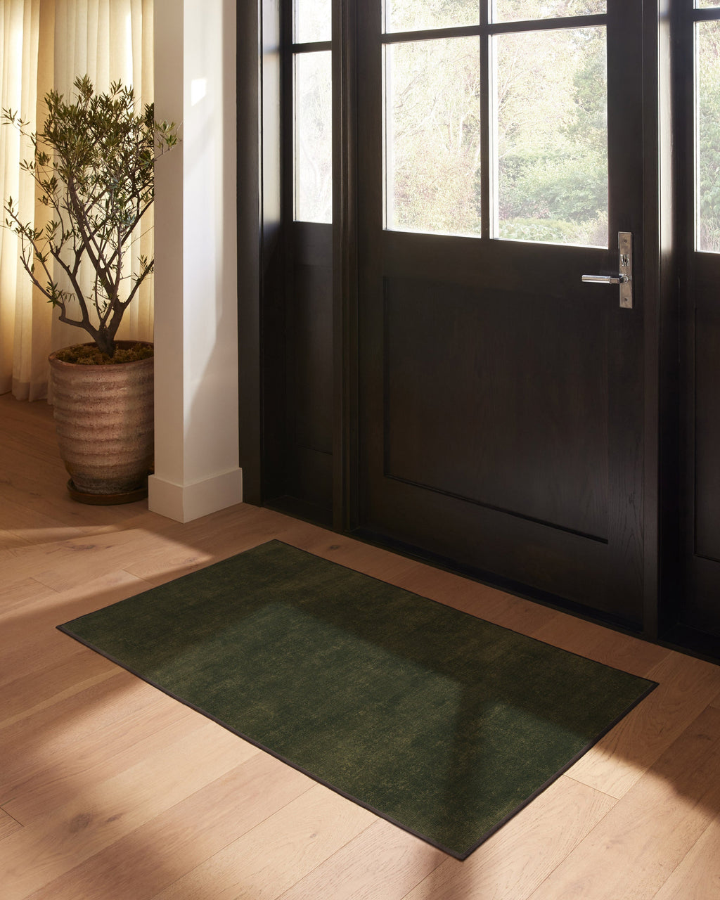 Nico Solid Olive Flatwoven Rug