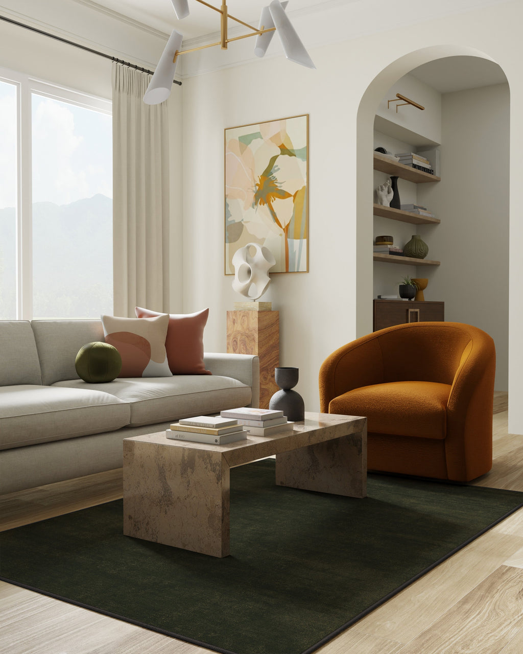 Nico Solid Olive Flatwoven Rug