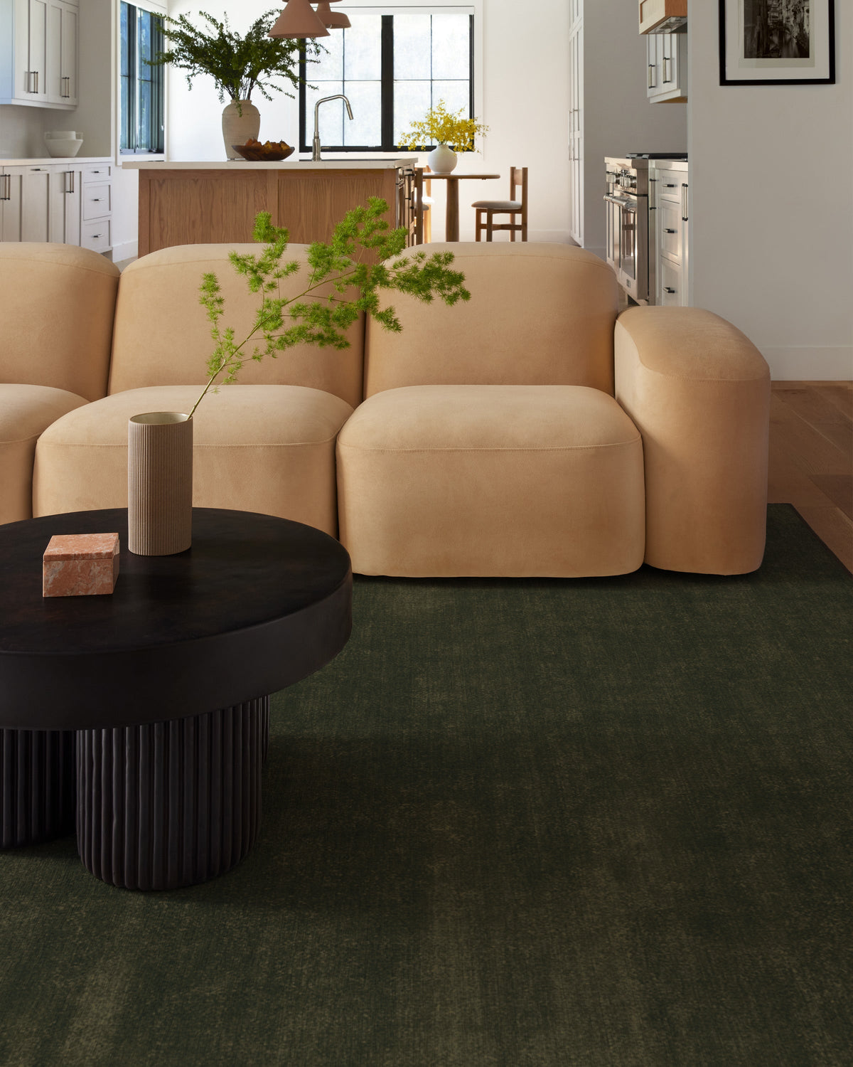 Nico Solid Olive Flatwoven Rug