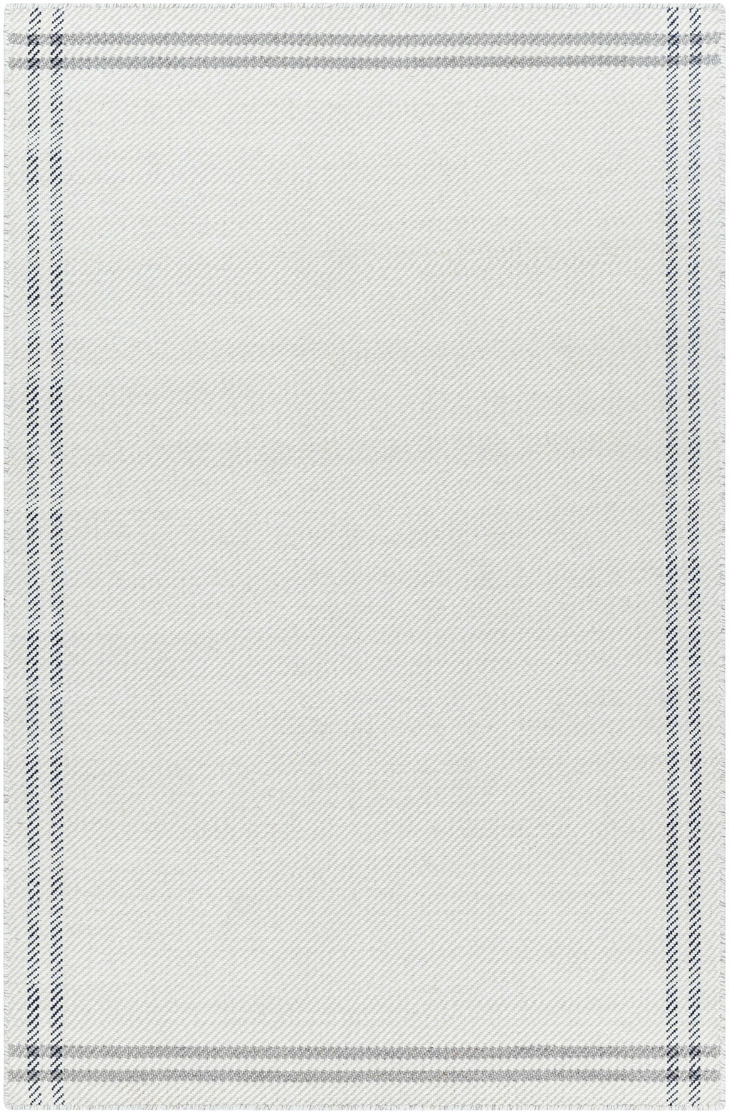 Nimue Cream & Charcoal Bordered Area Rug - Clearance