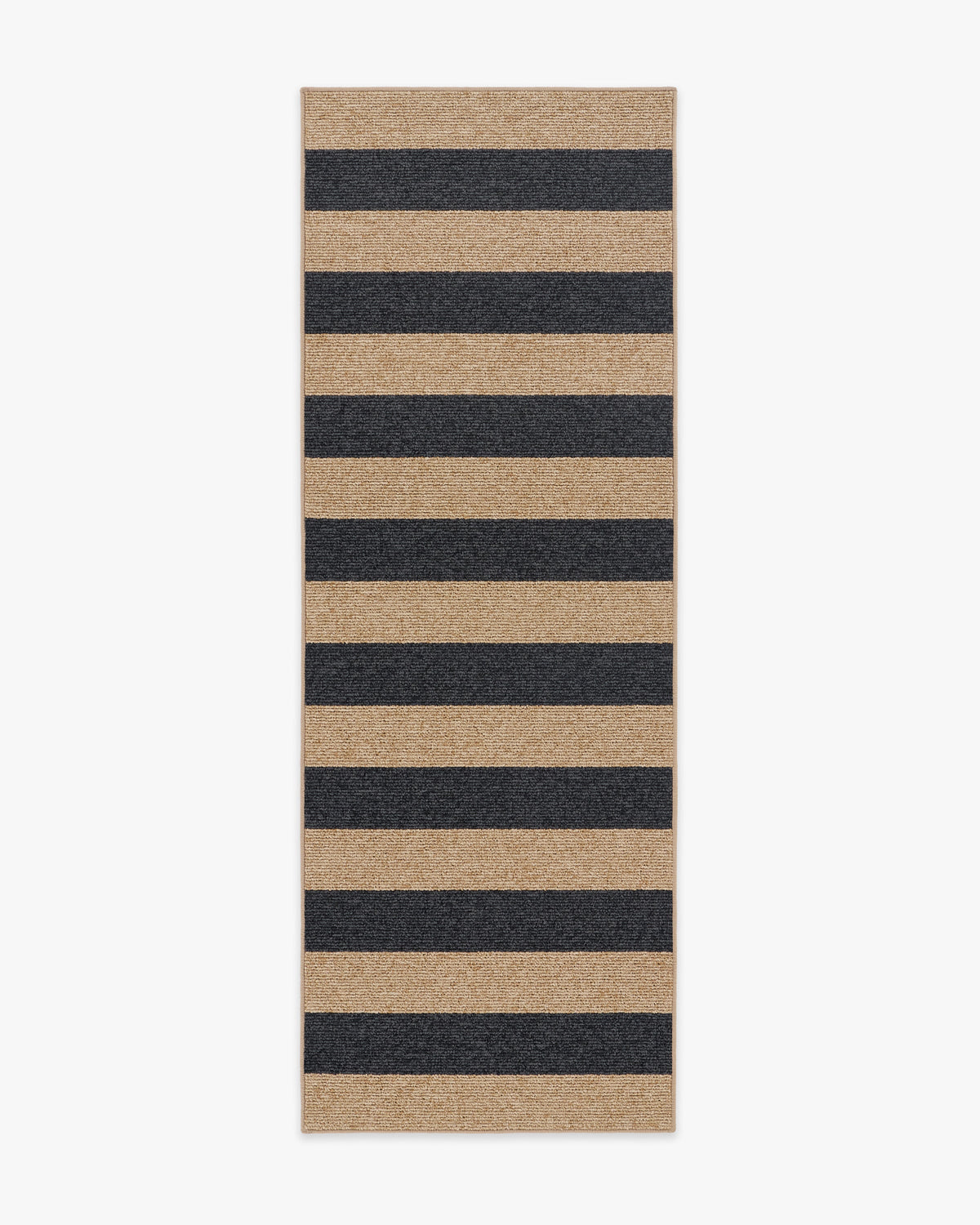Nolan Bold Stripe Natural & Black Performance Weave Rug