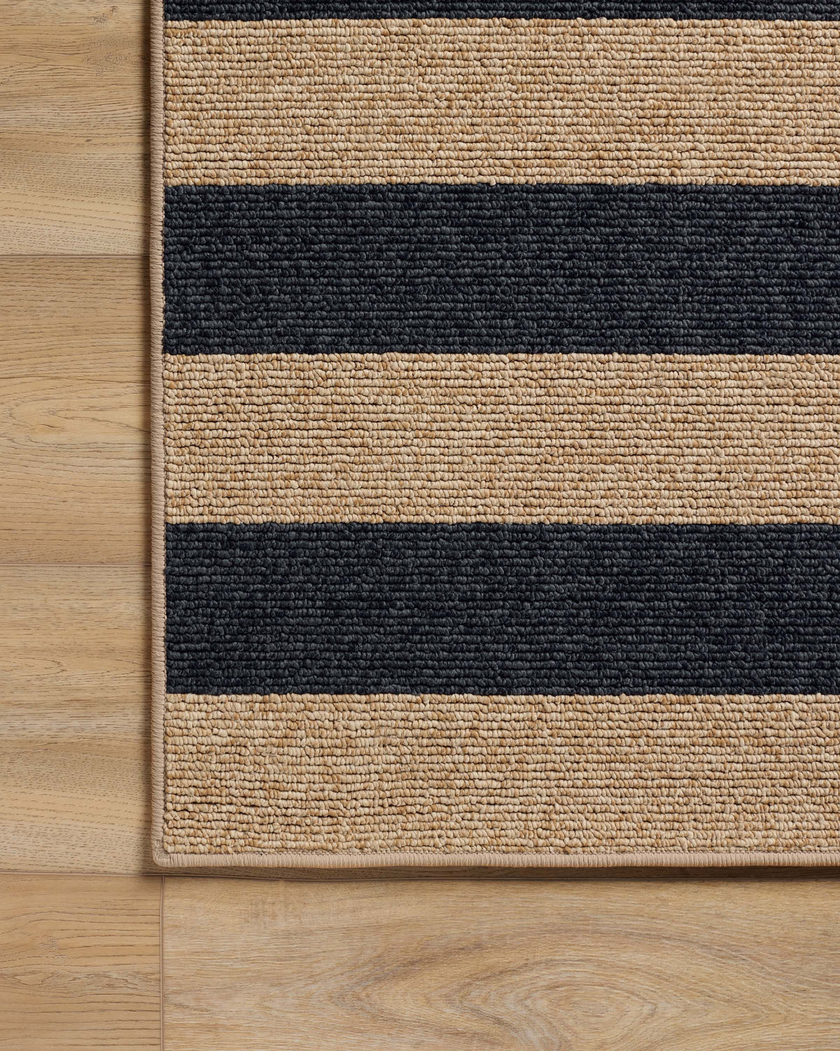 Nolan Bold Stripe Natural & Black Performance Weave Rug