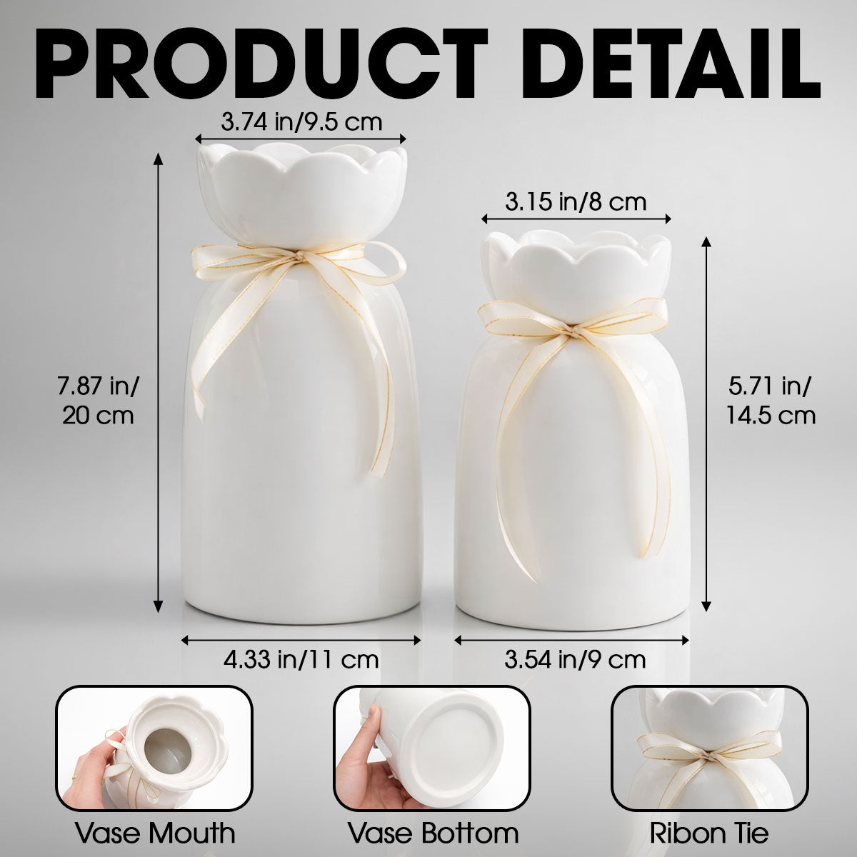 A Heart Full Of Love - Personalized Ribbon Tie Flower Vase