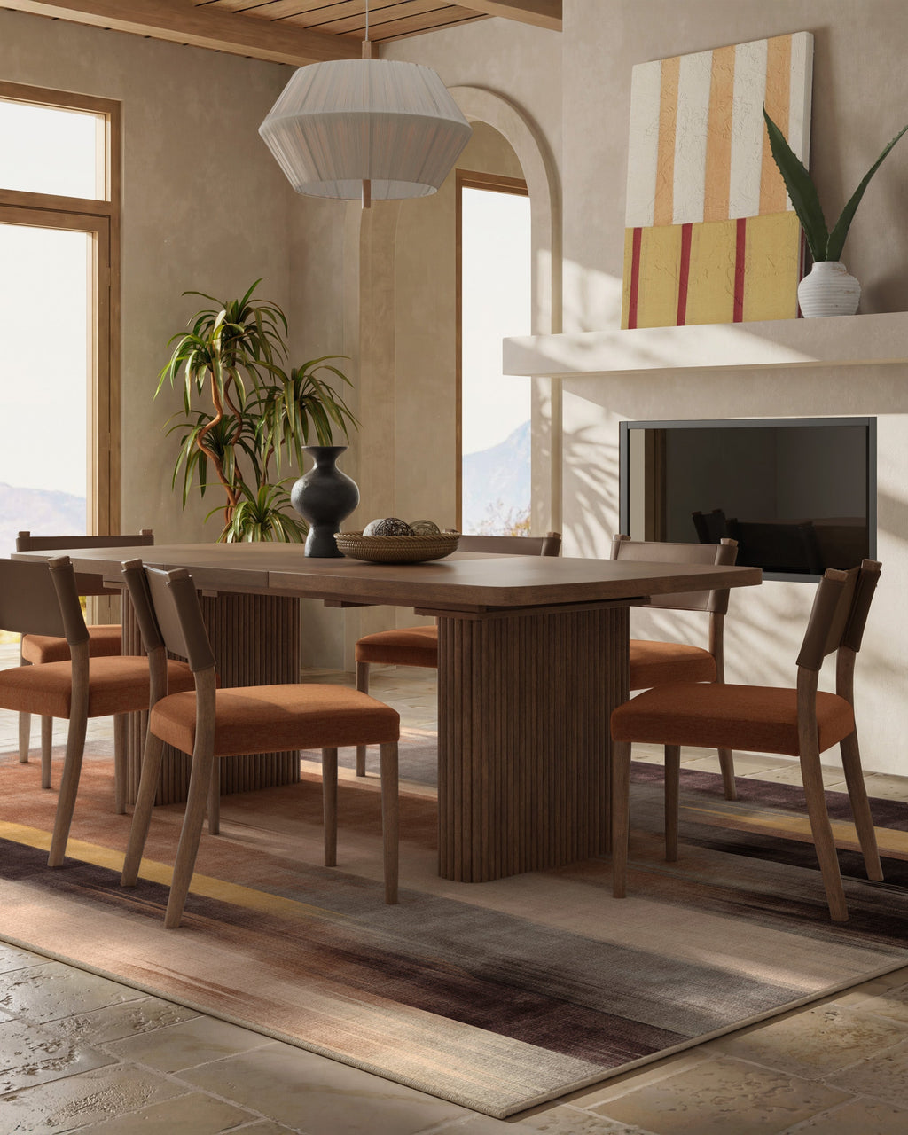 Ombré Mirage Golden Brown Flatwoven Rug