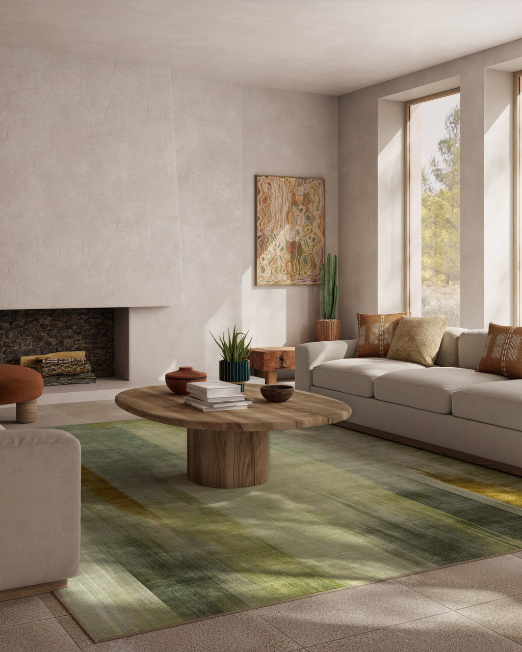 Ombré Mirage Green Flatwoven Rug