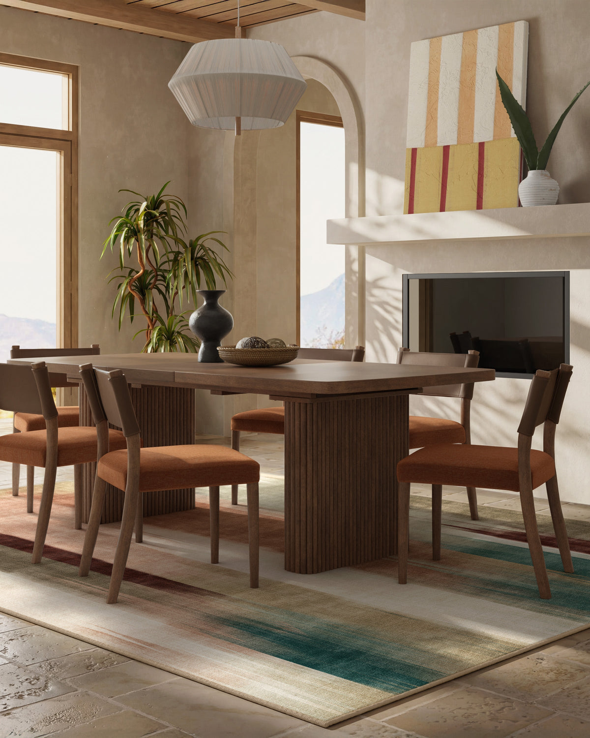 Ombré Mirage Terracotta & Teal Flatwoven Rug