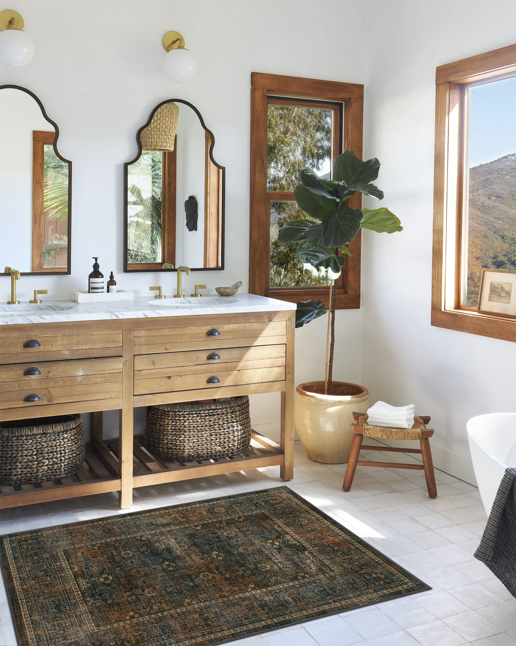 Ophelia Navy & Redwood Flatwoven Rug