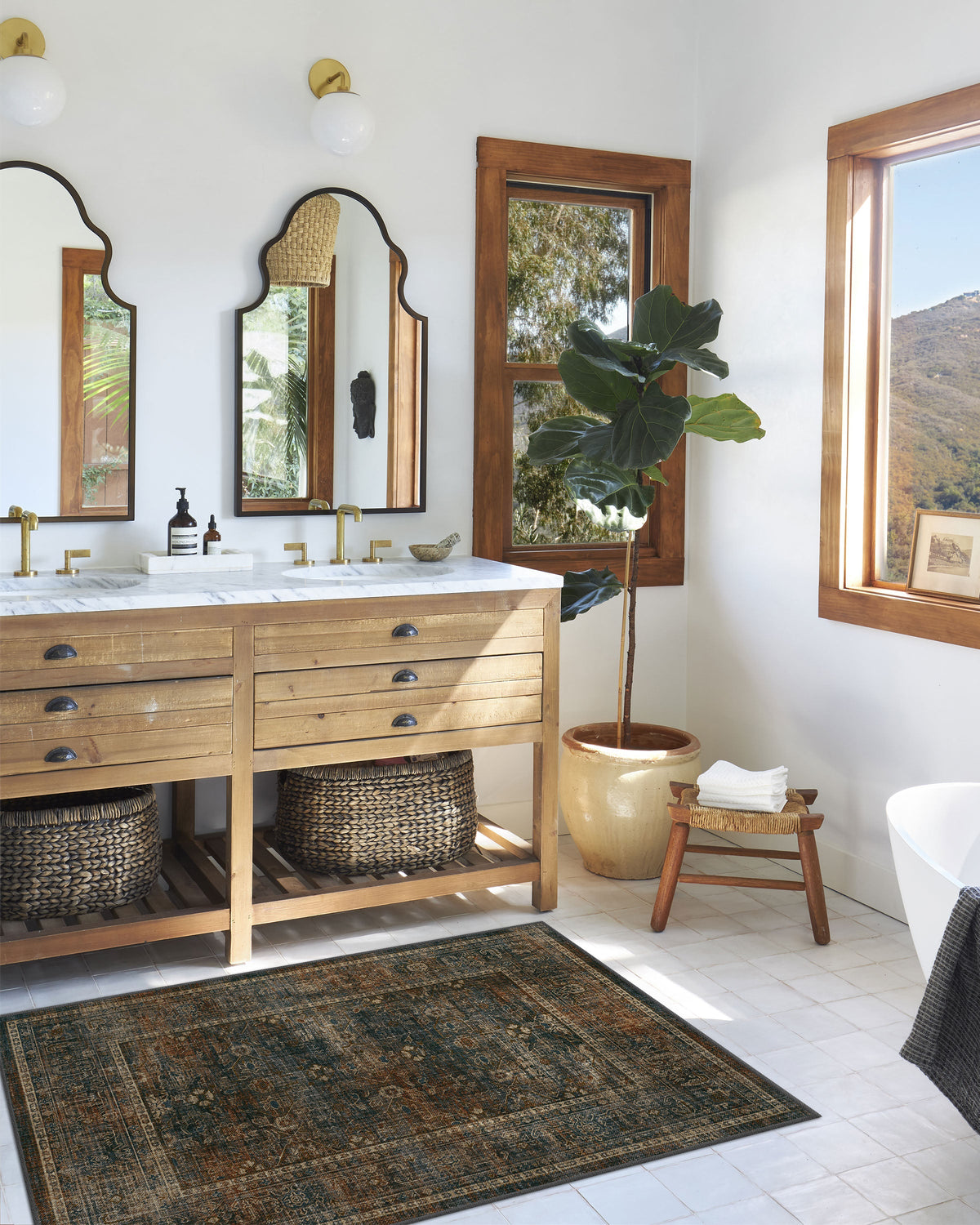 Ophelia Navy & Redwood Flatwoven Rug