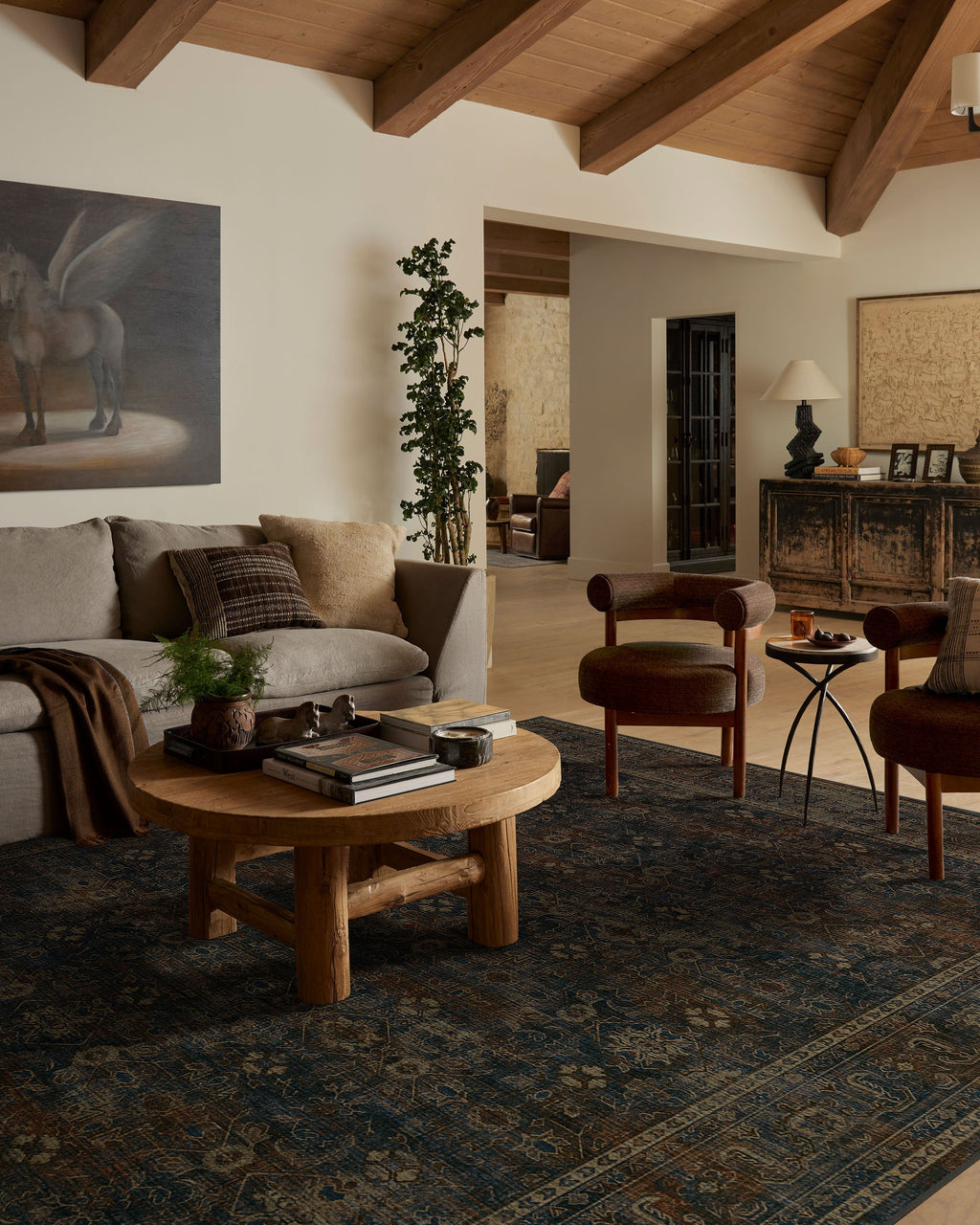 Ophelia Navy & Redwood Flatwoven Rug